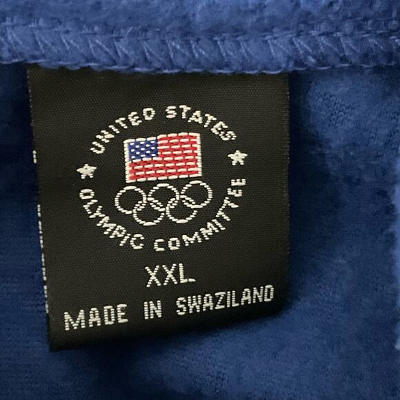 USA Olympic Official Fleece Vest Royal Blue Embroidered Rainbow Ring Logo sz XXL - Picture 9 of 9